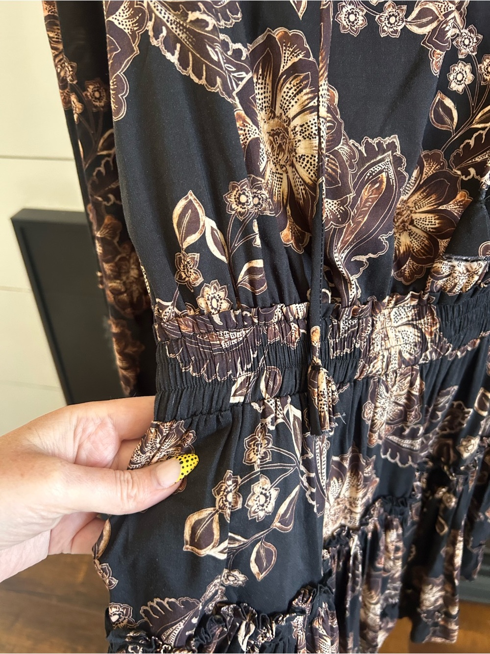 NWT Misa Los Angeles Black and Bronze Floral Mini Dress - Picture 6 of 11